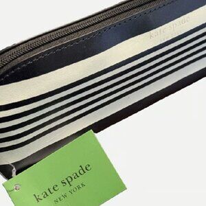 NEW Kate Spade New York Black Stripes Pen and Pencil Case w Office Supplies 4PCS